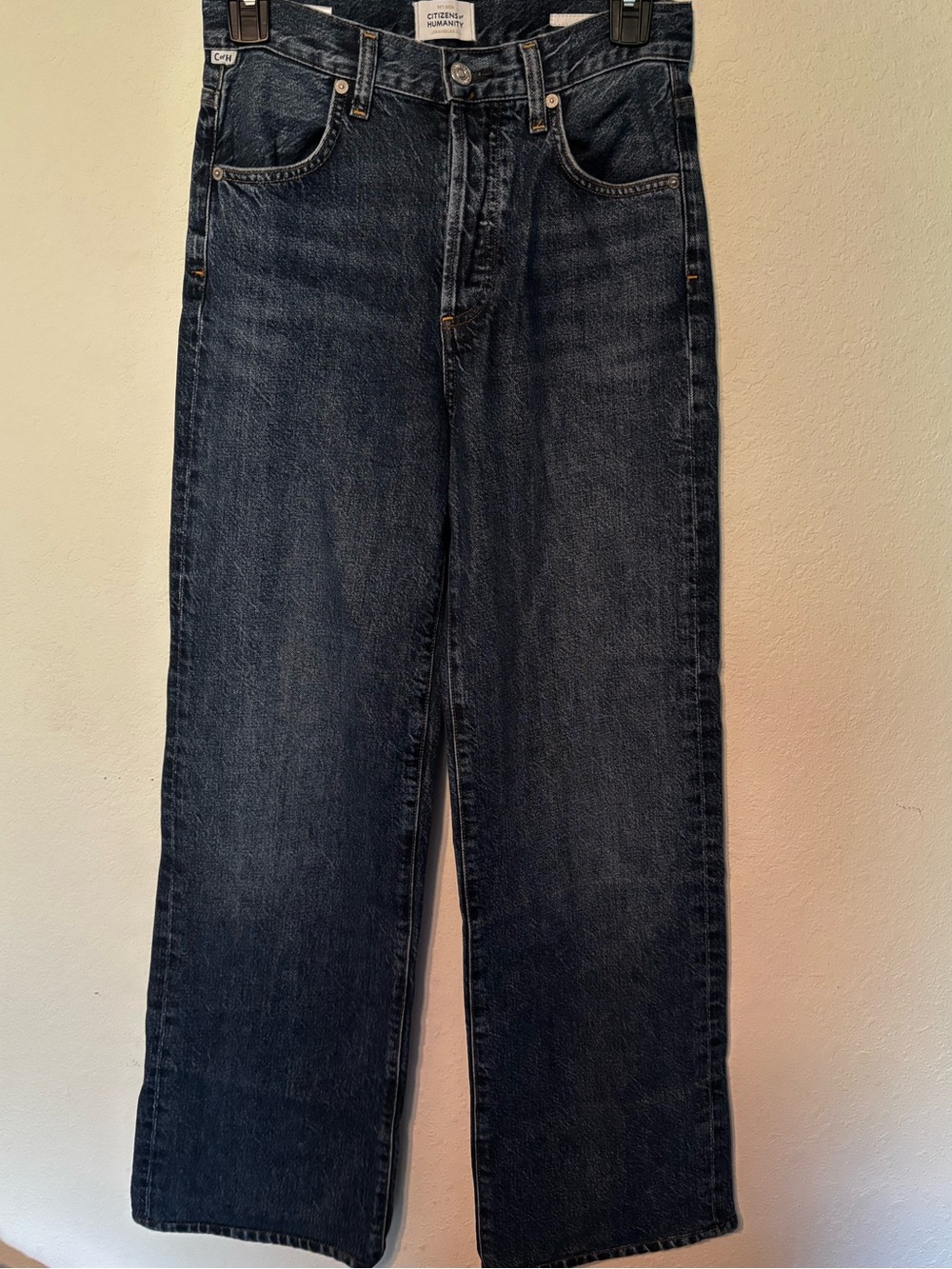 Citizens of Humanity Annina Wide Leg Jeans | Size 24 | Dark Wash Lyocell Blend